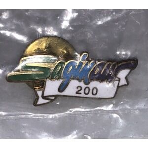 Saginaw 200 Bowling label pin Vintage